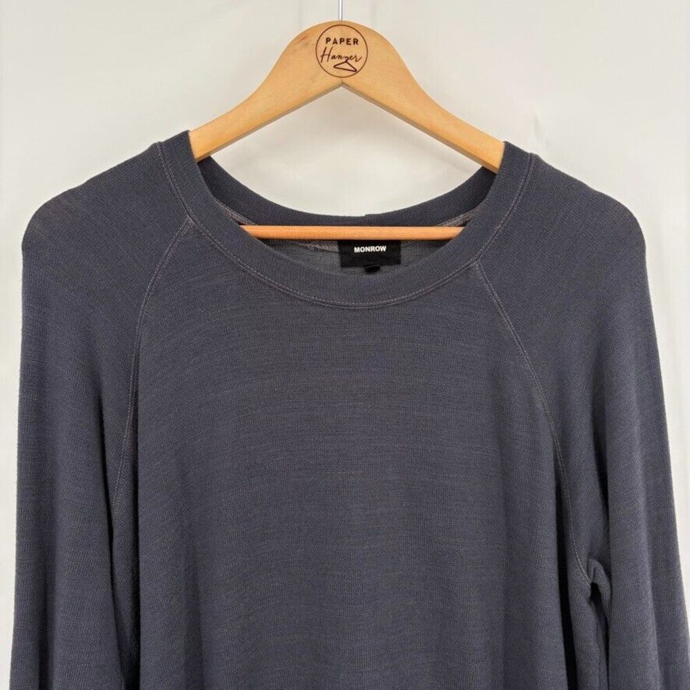 Anthropologie Monrow Smocked Raglan Sweatshirt, Medium, Loungewear Comfort USA - Picture 5 of 11